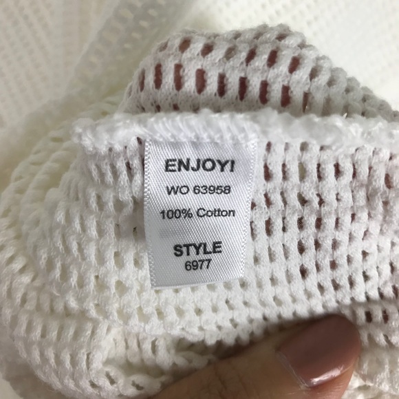 Michael Stars Oversized White Mesh Tee Shirt - Picture 4 of 5